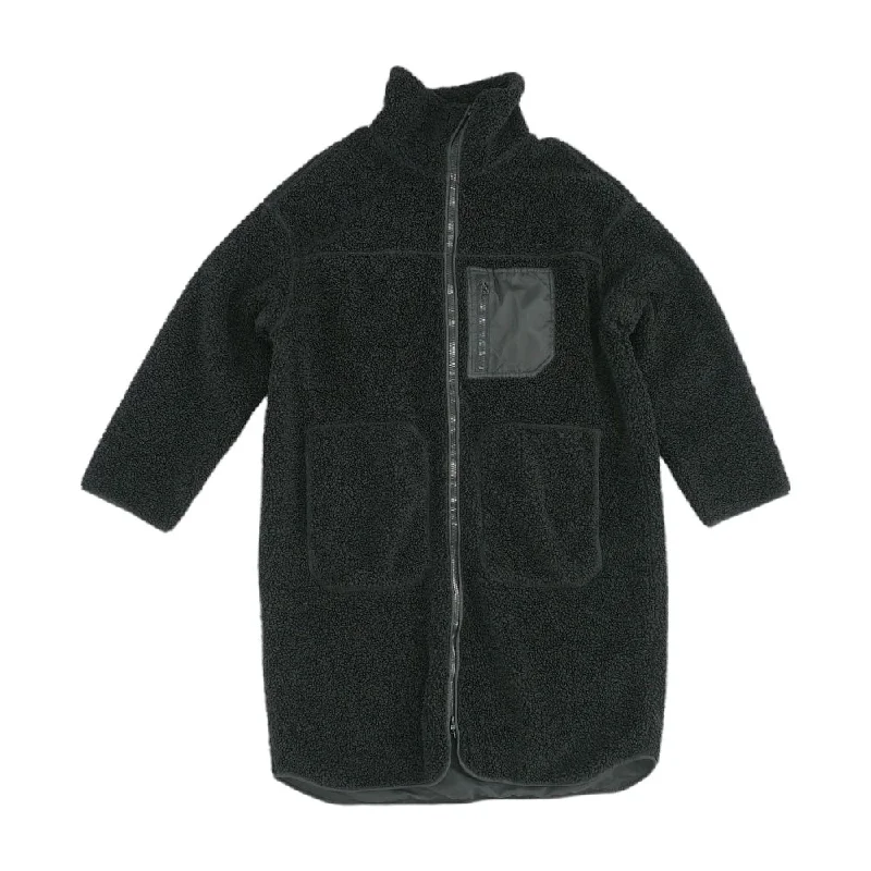 Black Solid Lightweight Jacket Hoodie Zip-Up Jacket Button-Up Jacket