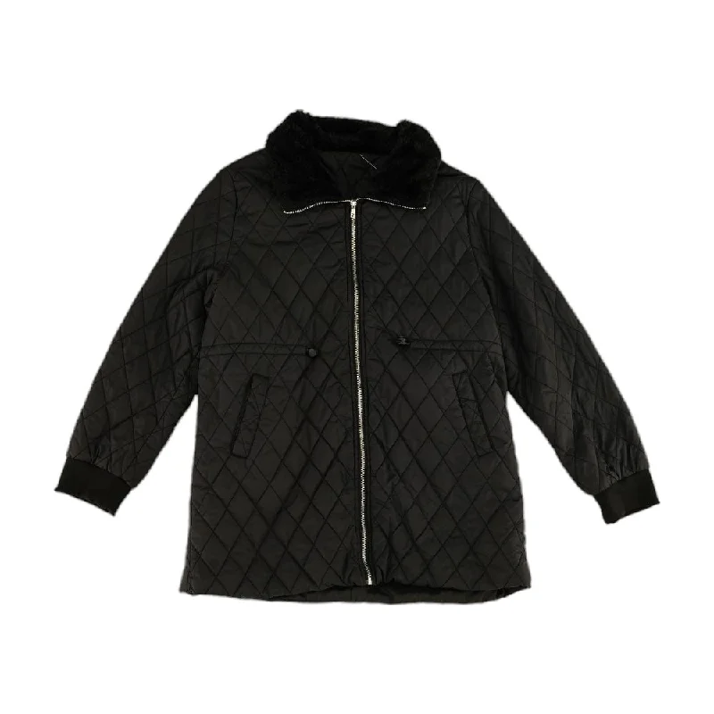 Black Solid Lightweight Jacket Front Pockets Side Pockets Patch Pockets