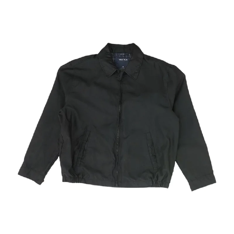 Black Solid Lightweight Jacket Insulated Jacket Fitted Jacket Loose Jacket