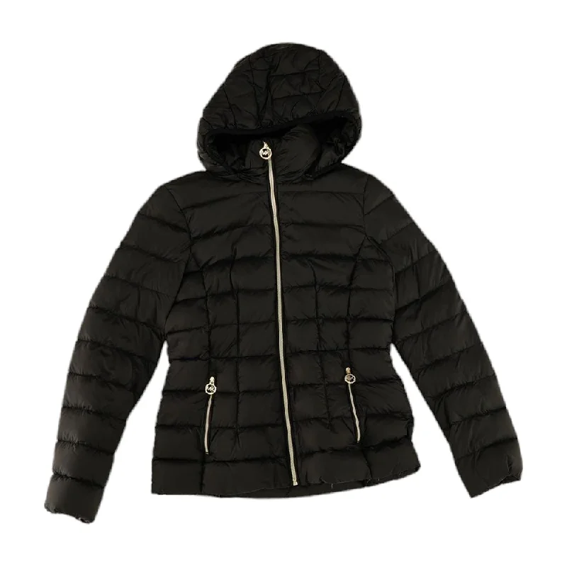 Black Solid Puffer Jacket Wool Fabric Cashmere Fabric Tweed Fabric