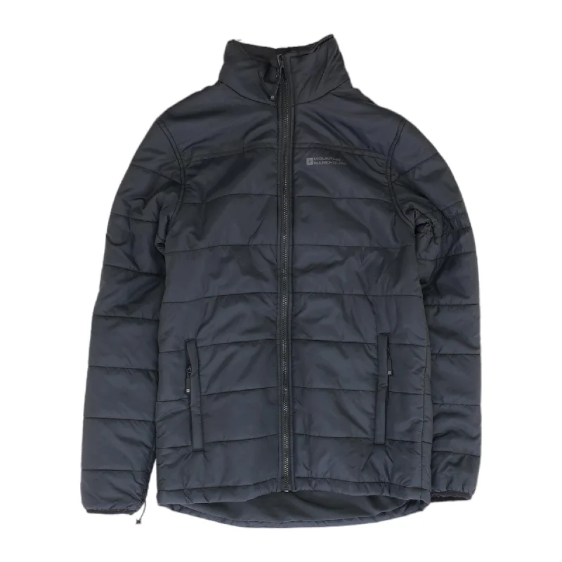 Black Solid Puffer Jacket Nylon Jacket Polyester Jacket Spandex Jacket