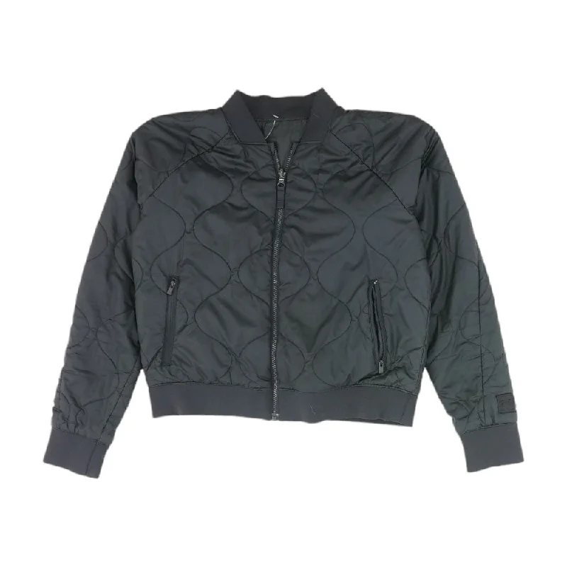 Black Solid Puffer Jacket Mesh Jacket Canvas Jacket Denim Jacket