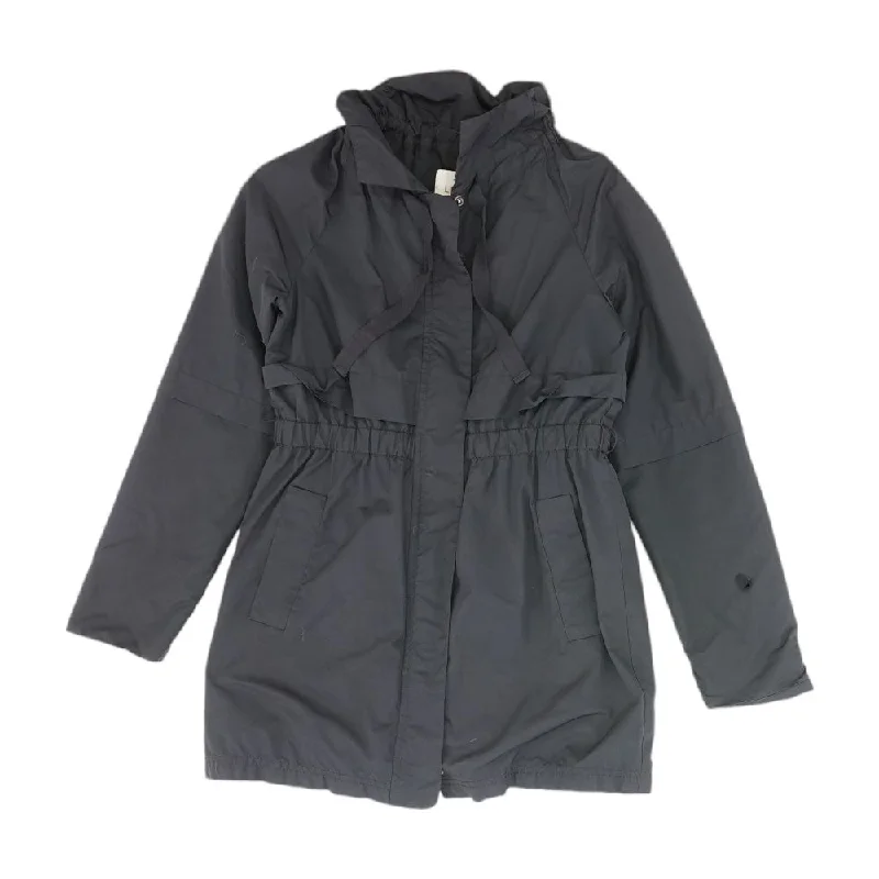 Black Solid Rain Jacket Anorak Shell Jacket Lightweight Jacket