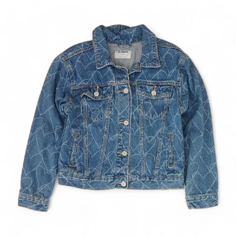 Blue Hearts Denim Jacket Appliqued Jacket Beaded Jacket Sequined Jacket