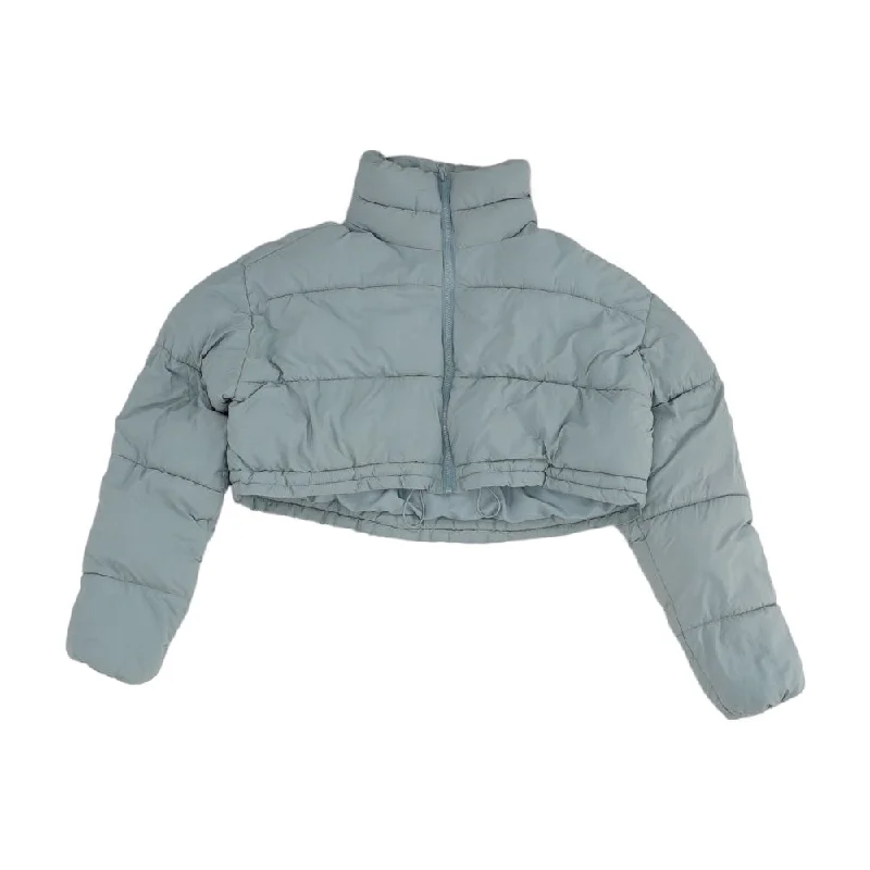 Blue Solid Jacket Satin Jacket Silk Jacket Chiffon Jacket