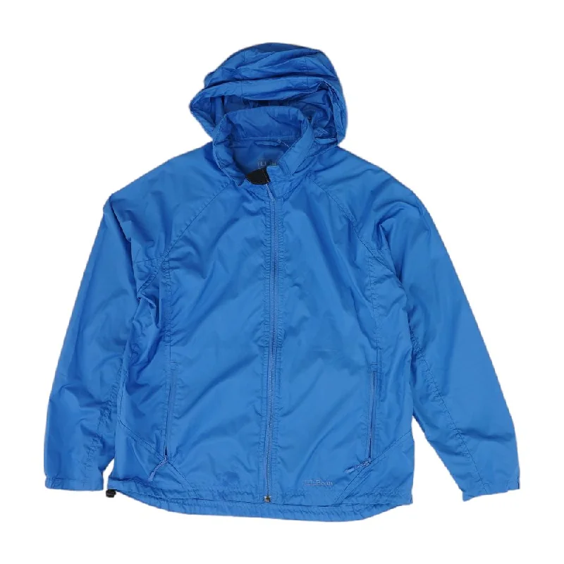 Blue Solid Rain Jacket Anorak Shell Jacket Lightweight Jacket