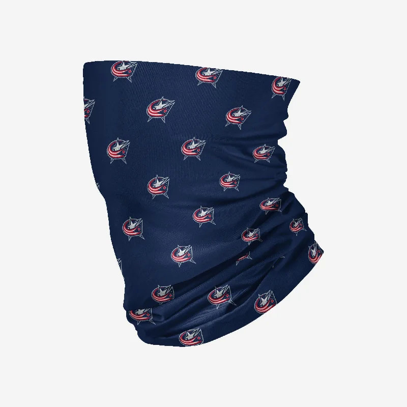 Columbus Blue Jackets Mini Print Logo Gaiter Scarf Fleece Jacket Down Jacket Parka