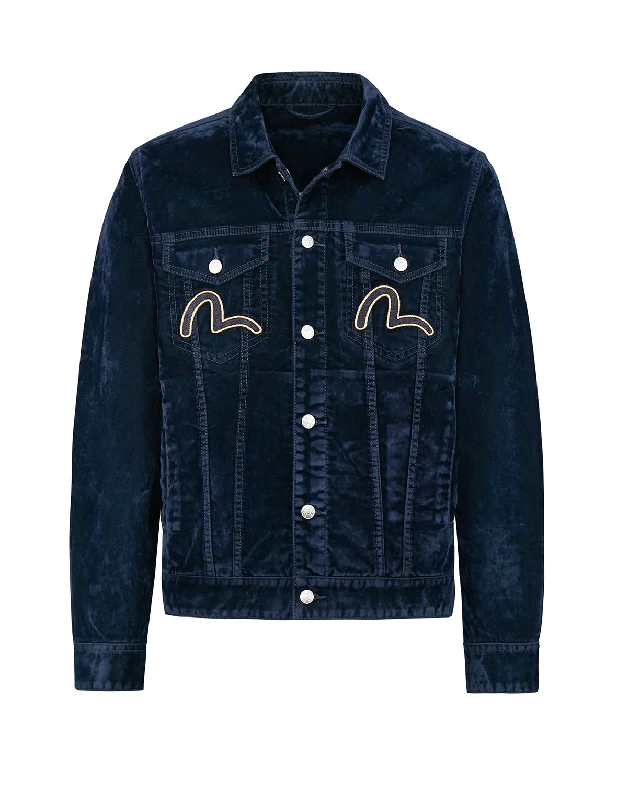 Discharge Taka Calligraphy Velvet Denim Jacket Denim Fabric Leather Fabric Suede Fabric