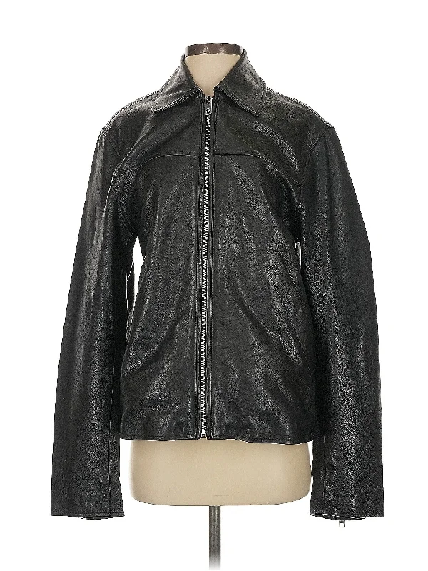 Faux Leather Jacket Notch Collar Jacket Peter Pan Collar Jacket Cowl Neck Jacket
