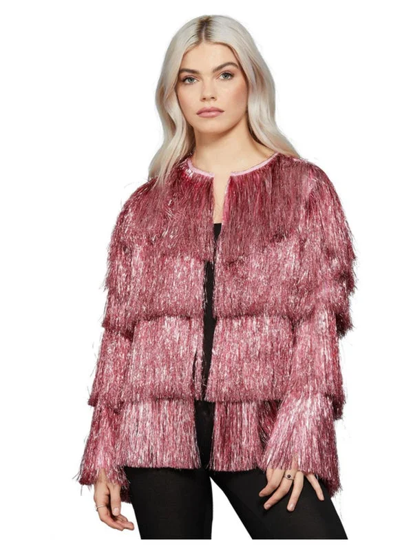 Tinsel Festival Jacket Fever Adult Pink Jersey Jacket Tulle Jacket Batik Jacket