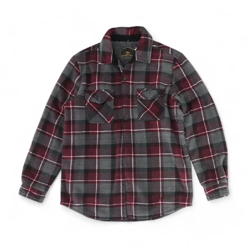 Gray Plaid Lightweight Jacket Stand-Up Collar Roll-Neck Collar Turtle Neck