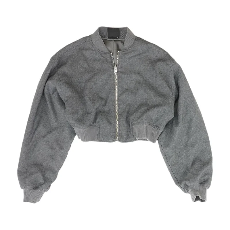 Gray Solid Bomber Jacket Plaid Jacket Tartan Jacket Houndstooth Jacket