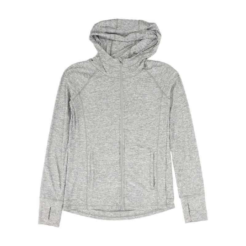 Gray Solid Lightweight Jacket Boat Neck Shawl Collar Notched Collar