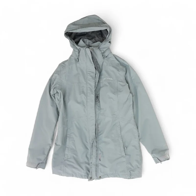 Gray Solid Rain Jacket Nylon Fabric Polyester Fabric Spandex Fabric