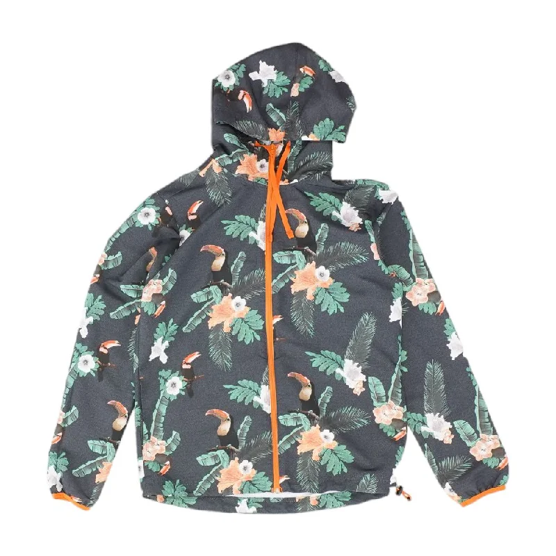 Gray Tropical Rain Jacket Belted Jacket Elasticated Jacket Padded Jacket