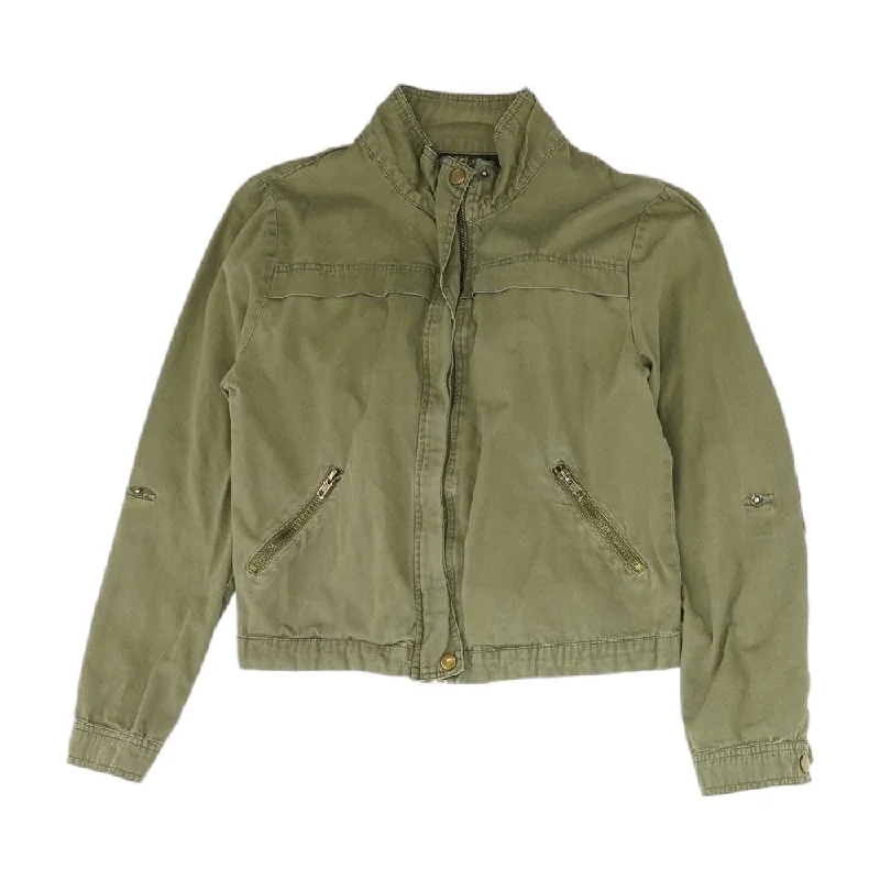 Green Solid Lightweight Jacket Knit Jacket Woven Jacket Fleece Jacket