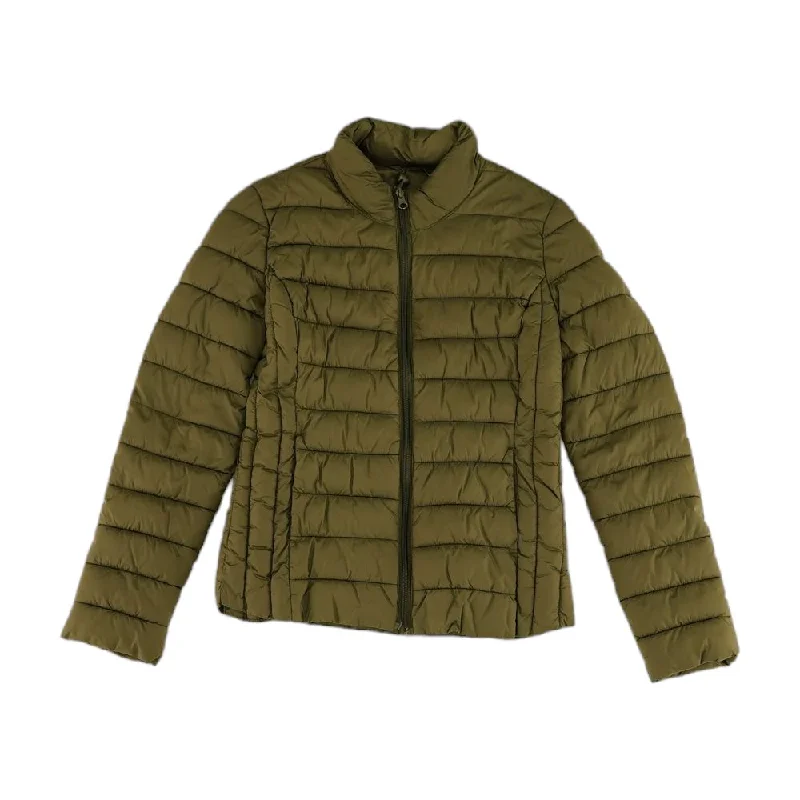 Green Solid Puffer Jacket Mesh Jacket Canvas Jacket Denim Jacket
