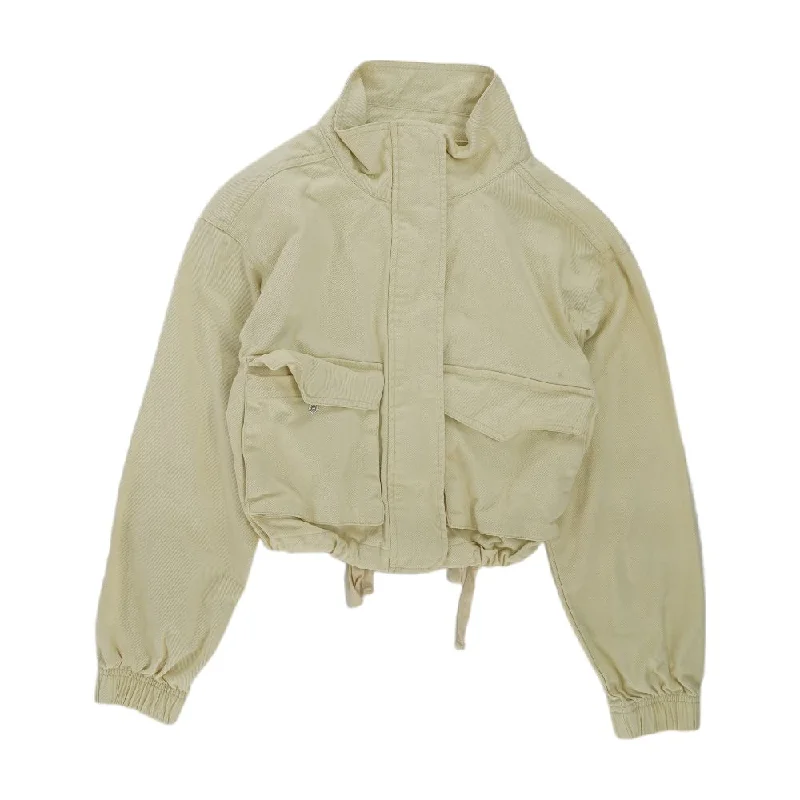 Ivory Solid Jacket Tailored Jacket Straight Jacket A-Line Jacket