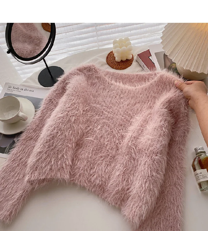 Korean style slim long sleeve Pullover Jacket  5928 A-Line Jacket Boat Neck Shawl Collar