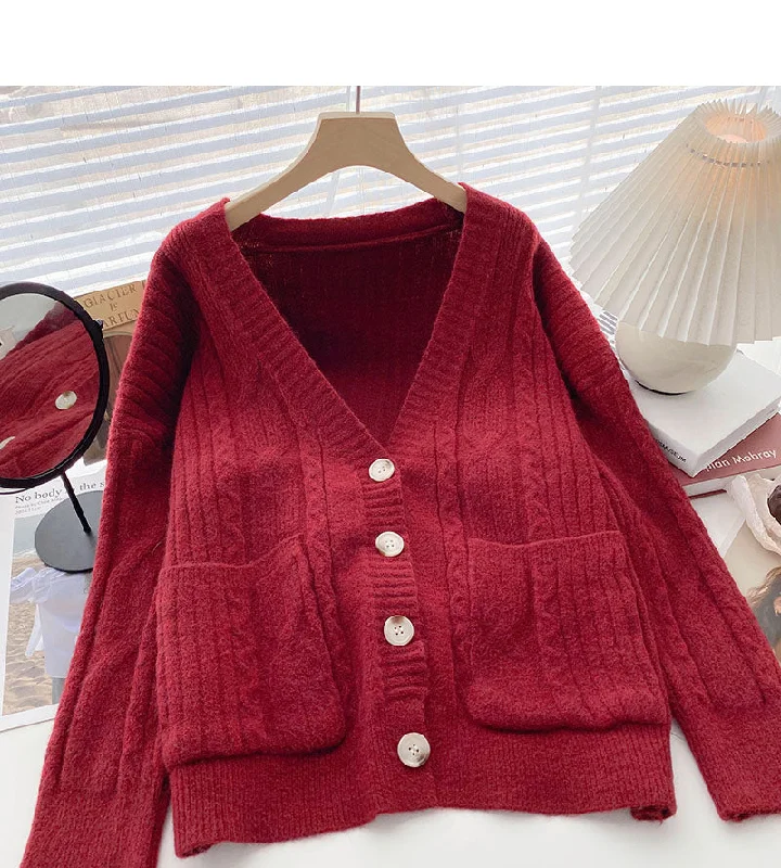 Minority retro V-neck twist Long Sleeve Jacket  6033 Jacket Blazer Coat