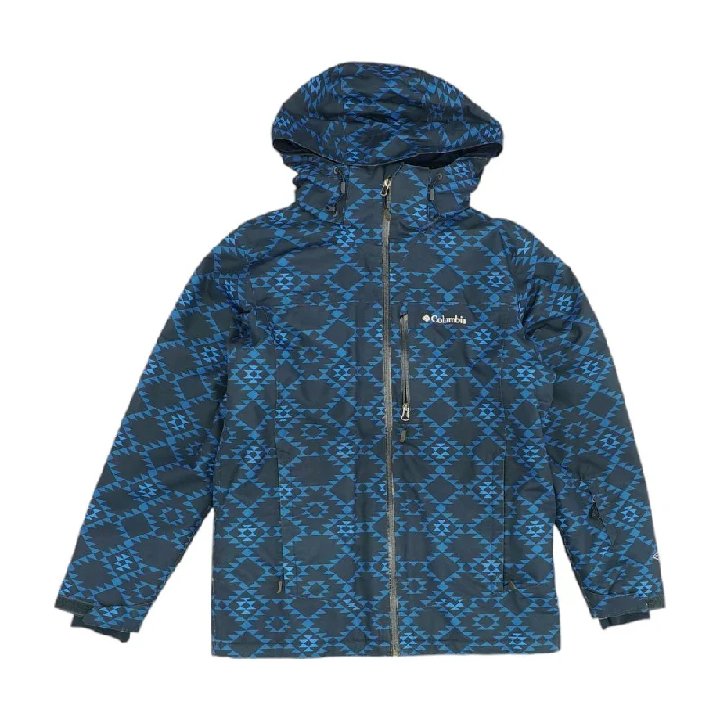 Navy Geometric Jacket Tailored Jacket Straight Jacket A-Line Jacket