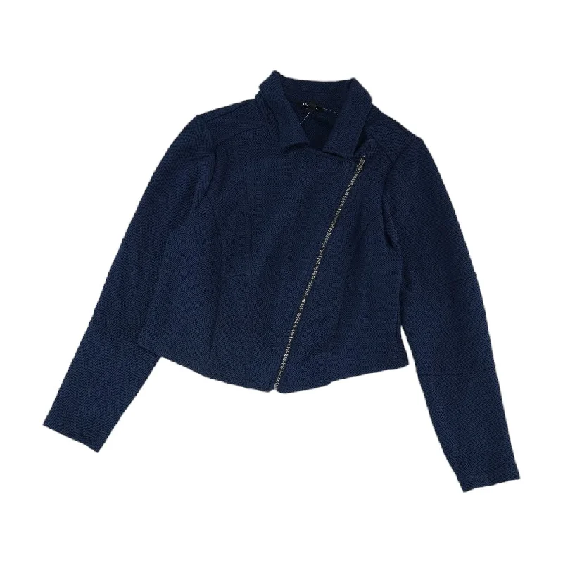 Navy Solid Lightweight Jacket Oversized Jacket Tailored Jacket Straight Jacket