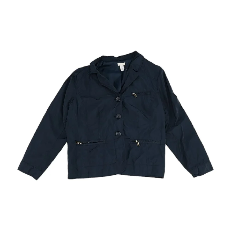 Navy Solid Lightweight Jacket Satin Jacket Silk Jacket Chiffon Jacket