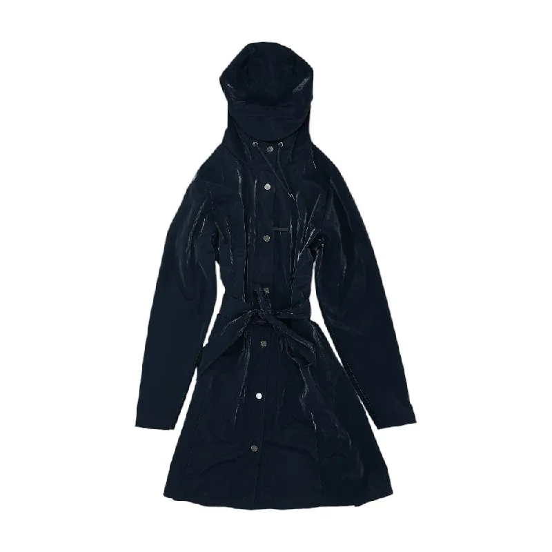 Navy Solid Rain Jacket Nylon Jacket Polyester Jacket Spandex Jacket
