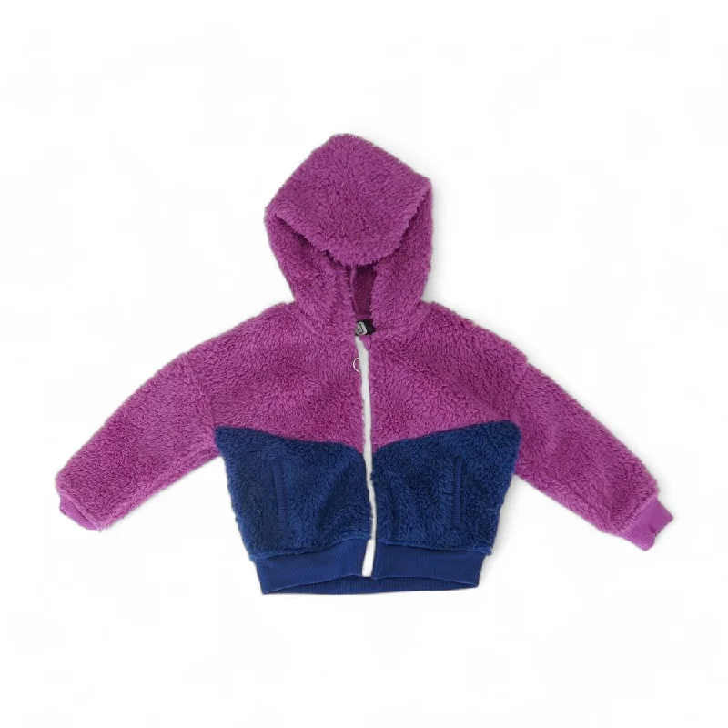 Purple Color Block Lightweight Jacket Ribbed Jacket Pleated Jacket Ruffled Jacket