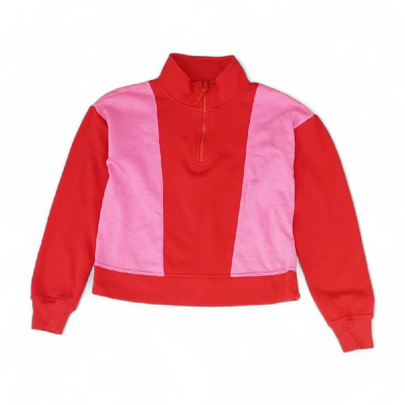 Red Color Block Lightweight Jacket Snapped Jacket Toggled Jacket Drawstring Jacket