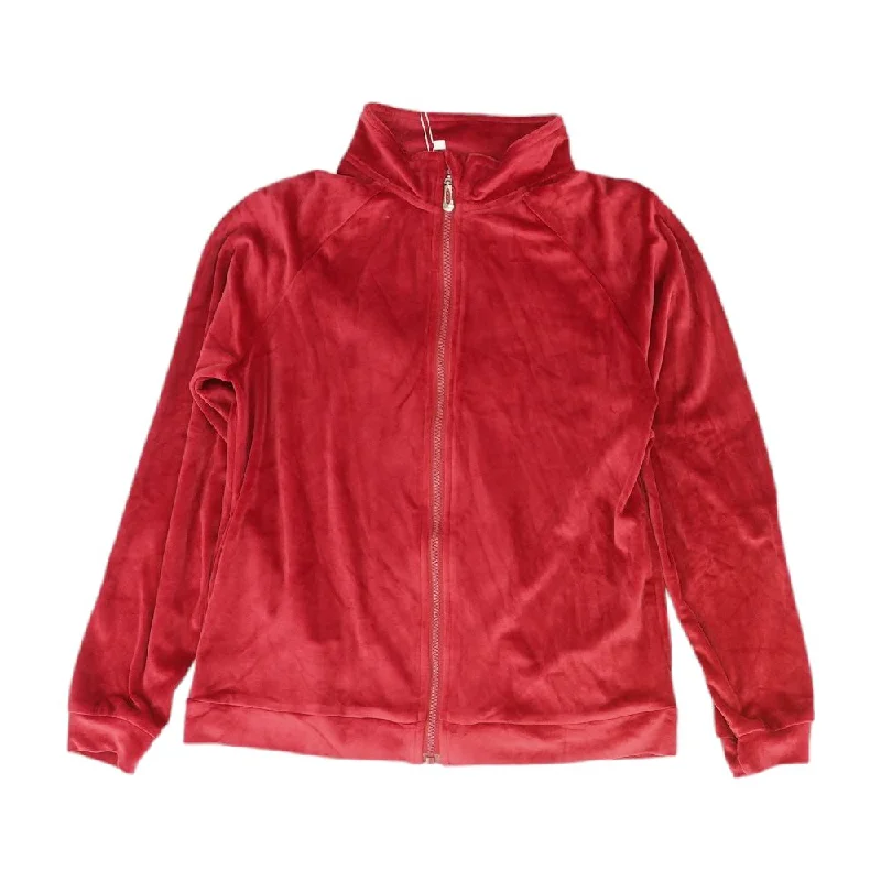 Red Solid Lightweight Jacket Front Pockets Side Pockets Patch Pockets