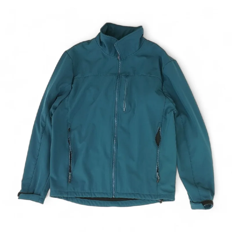 Teal Solid Lightweight Jacket Toggled Jacket Drawstring Jacket Belted Jacket