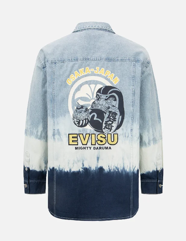 Tie-dye Denim Shirt Jacket Faux Fur Fabric Real Fur Fabric Shearling Fabric