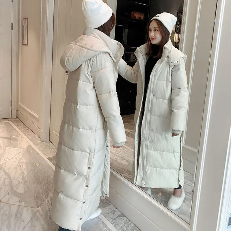 Women's Cotton-padded Jacket Loose Art Test Cotton-padded Jacket Autumn and Winter Long Over-the-kneeWinter Warm Jacket Faux Fur Jacket Real Fur Jacket Shearling Jacket