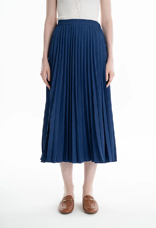 Accordion Pleated Flared Skirt cotton skirt soft
