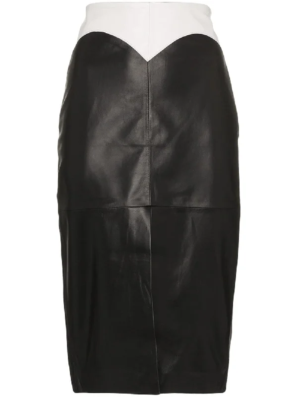 Dixie medium rise fitted leather skirt chiffon skirt airy