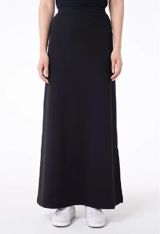 Basic Maxi A-Line Skirt leather skirt modern