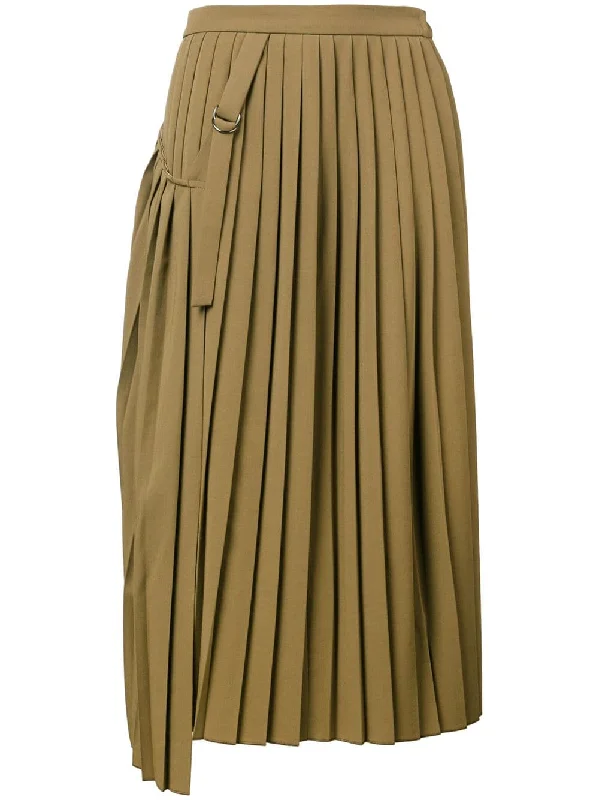 pleated wrap skirt leather skirt sleek
