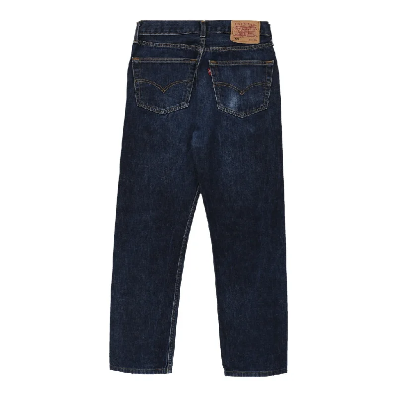 501 Levis Jeans - 28W UK 8 Dark Wash Cotton Fashionable Raw Hemmed Jeans