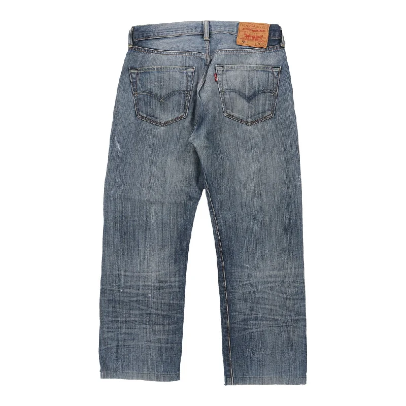 501 Levis Jeans - 30W UK 10 Blue Cotton Comfortable Faded High-Rise Jeans