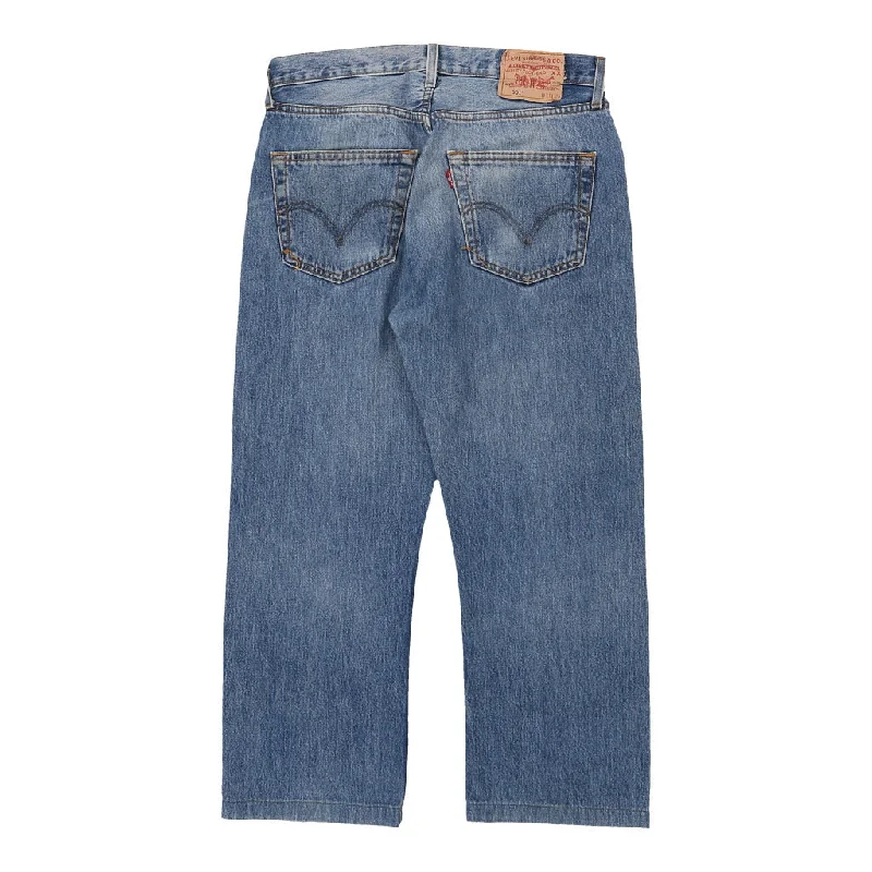 501 Levis Jeans - 30W UK 10 Blue Cotton Fashionable Cropped Denim Jeans