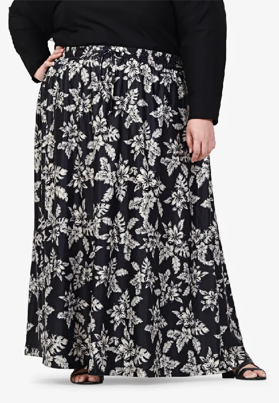 Beline Relax Batik Sarung Skirt - Black Beige seamless skirt comfort