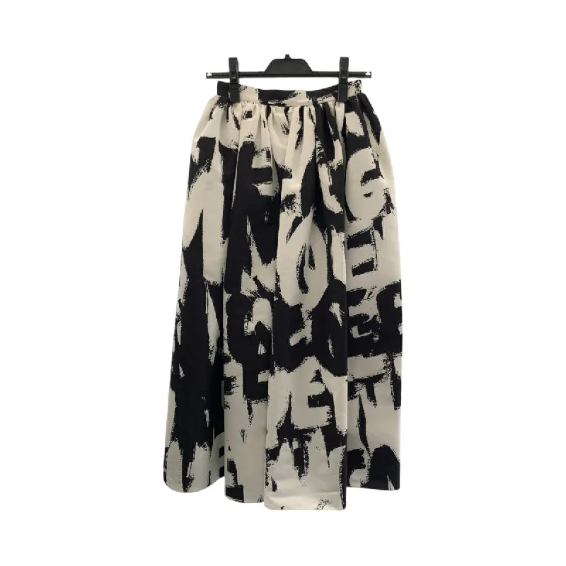 Alexander McQueen Black White Polyester Long Skirt modal blend skirt