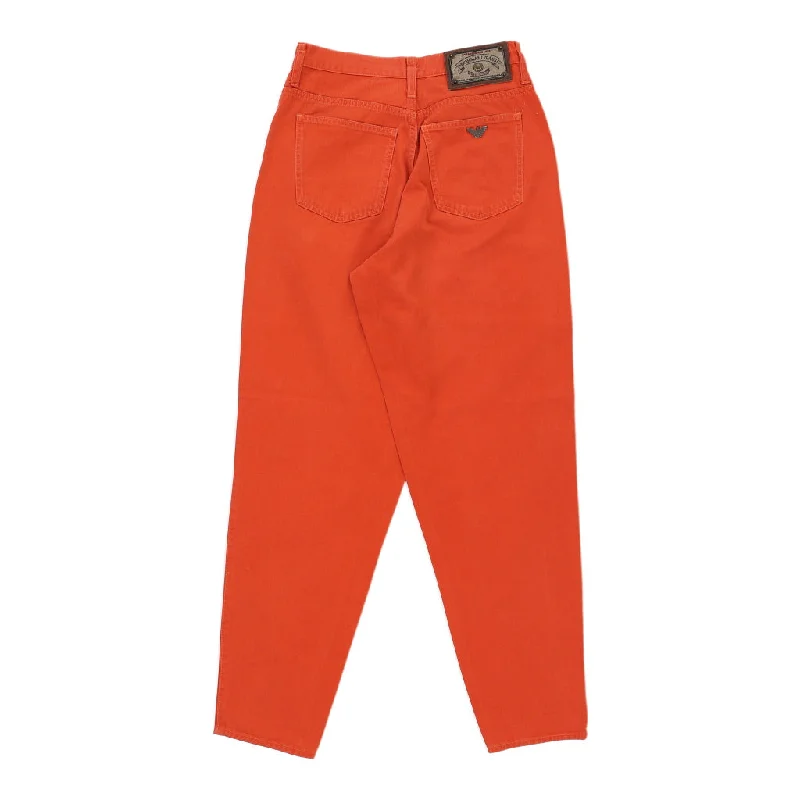 Armani Jeans Jeans - 28W UK 8 Orange Cotton Elegant Wide-Leg Jeans