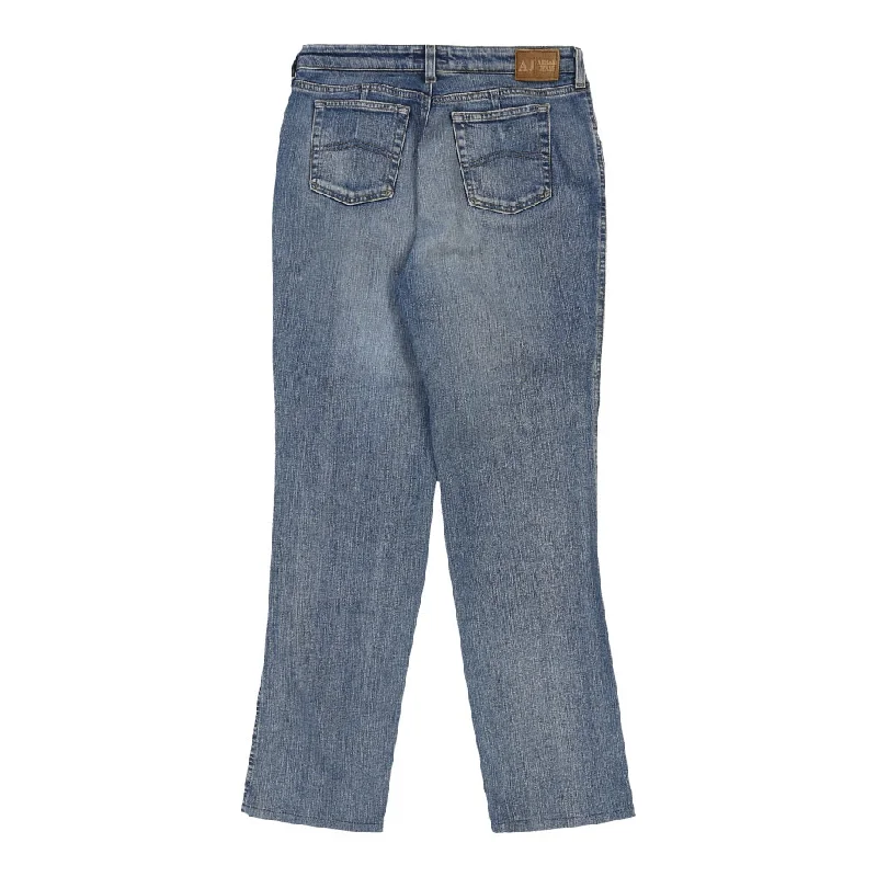 Armani Jeans Jeans - 29W UK 10 Blue Cotton Comfortable Folded Hem Jeans