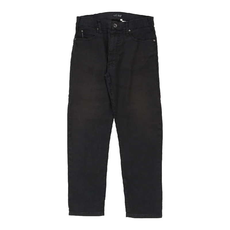 Armani Jeans Jeans - 32W UK 12 Black Cotton Fashionable Slouchy Fit Jeans