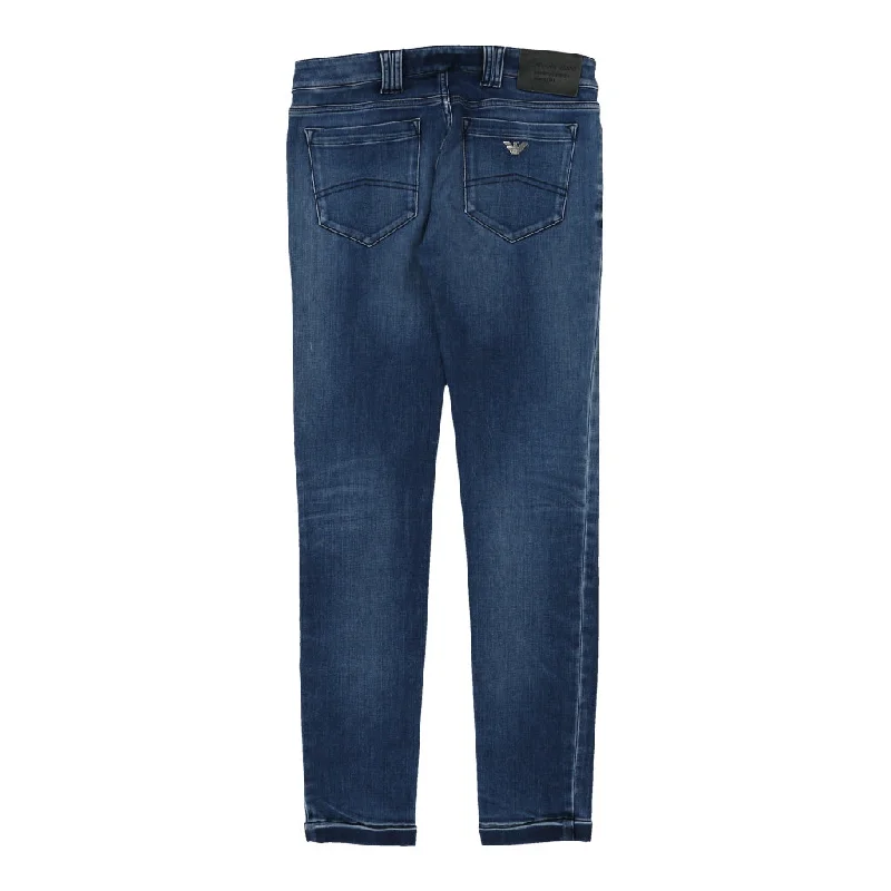 Armani Jeans Skinny Jeans - 30W UK 8 Blue Cotton Stylish Stone-Wash Denim Jeans