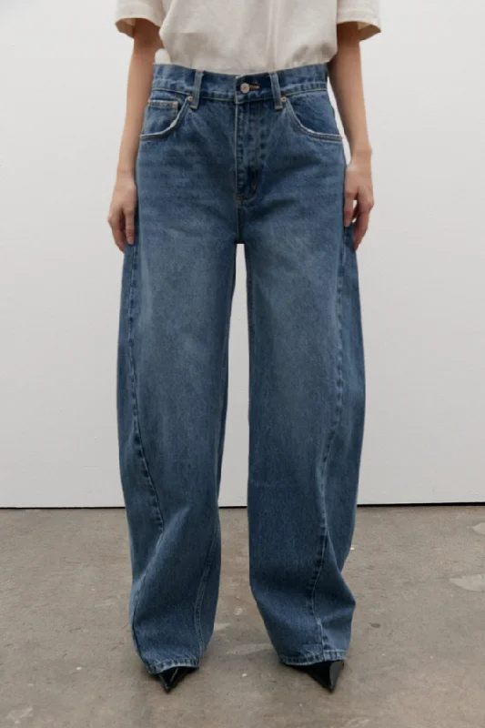 Brooklyn Barrel Jean True Blue Comfortable Folded Hem Jeans