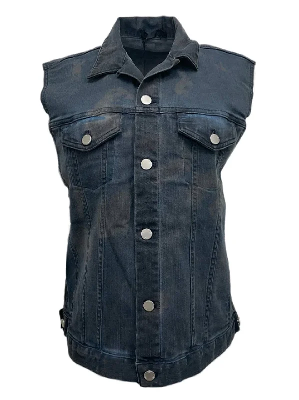 BLK DNM Women's Story Blue Denim Jeans Vest 12 Size Small NWT Comfortable Boyfriend Jeans