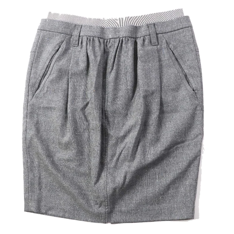 Brunello Cucinelli Wool Silk Skirt Gray 44 denim skirt durable